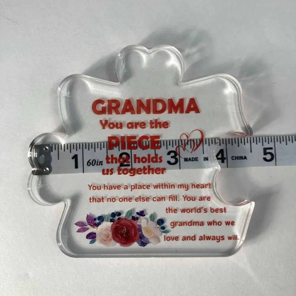 Grandma Plaque Desk Sign Gift Mother’s Day Grandparent’s Day Floral Paper Weight - Picture 7 of 7